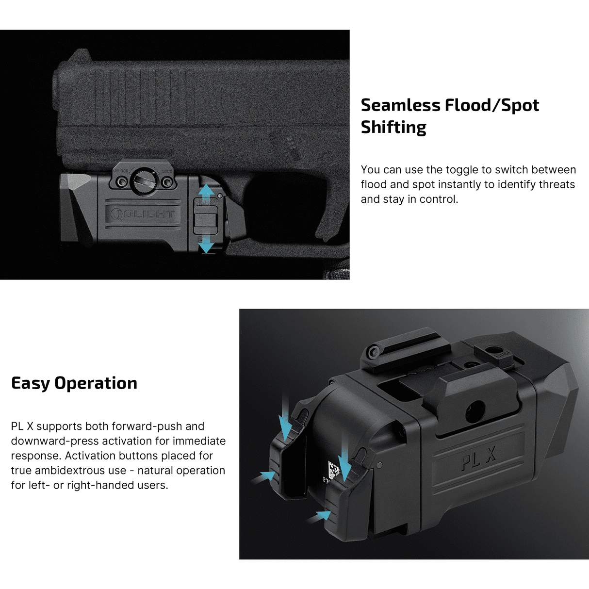Olight PL-X Dual Beam Flashlight, 1200 Lumens & 300m Throw