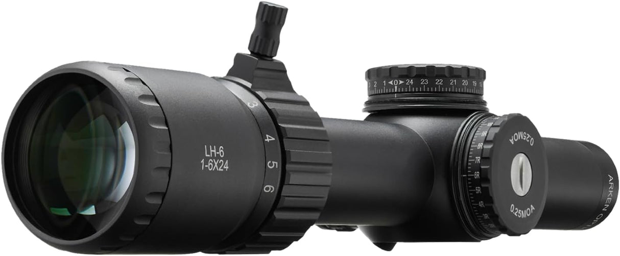 Arken Optics LH-6 1-6x24 Second Focal Plane LPVO 30mm Tube Riflescopes with Illuminated Reticle