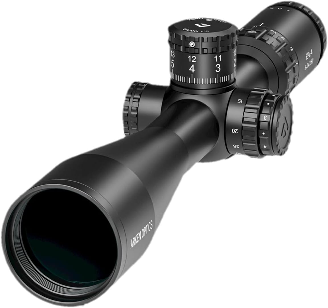 Arken Optics EPL4 6-24×50 FFP Illuminated Reticle with Zero Stop 30mm Tube Lightweight Rifle Scope