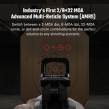 Osight XE Enclosed Red Dot Sight, RMR Footprint, 2/6+32 MOA Multi-Reticle System, Battery Operated