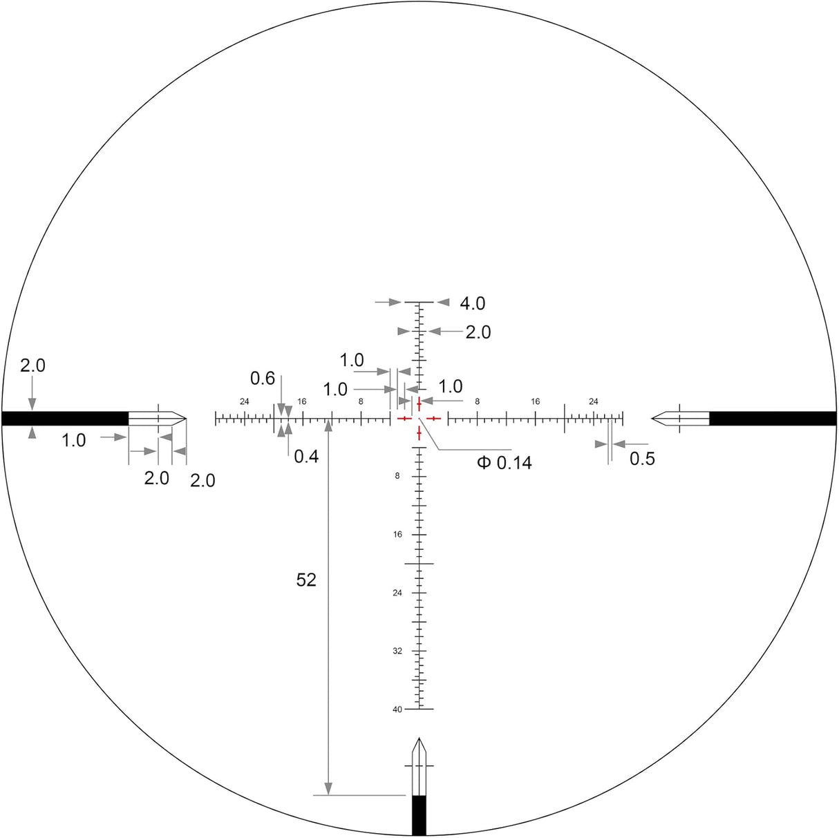 Arken Optics EPL4 6-24×50 FFP Illuminated Reticle with Zero Stop 30mm Tube Lightweight Rifle Scope