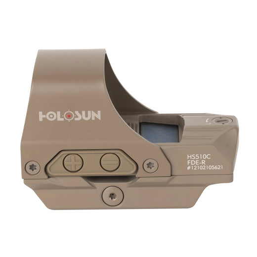Holosun HS510C FDE Red Dot 65 MOA Circle 2 MOA Red Dot Aluminum Housing Matte Finish Solar with Internal Battery - HS510C-FDE