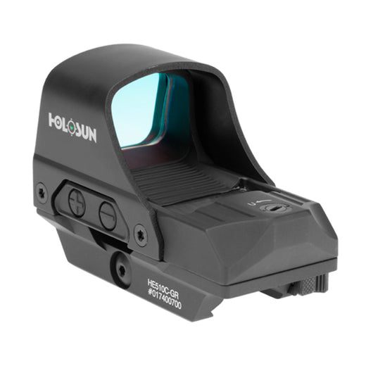 Holosun 510C Green Dot Reflex Sight, 65MOA Circle 2 MOA Dot, Solar with Internal Battery, Quick Release Mount, Protective Hood - HE510C-GR