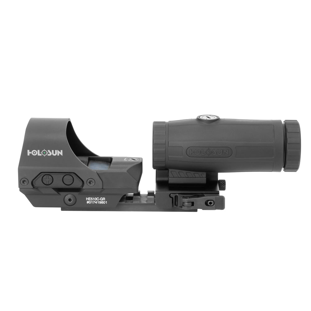 Holosun HE510C Green Dot Open Reflex Sight and HM3X Magnifier Combo Pack - 510C Green+HM3X