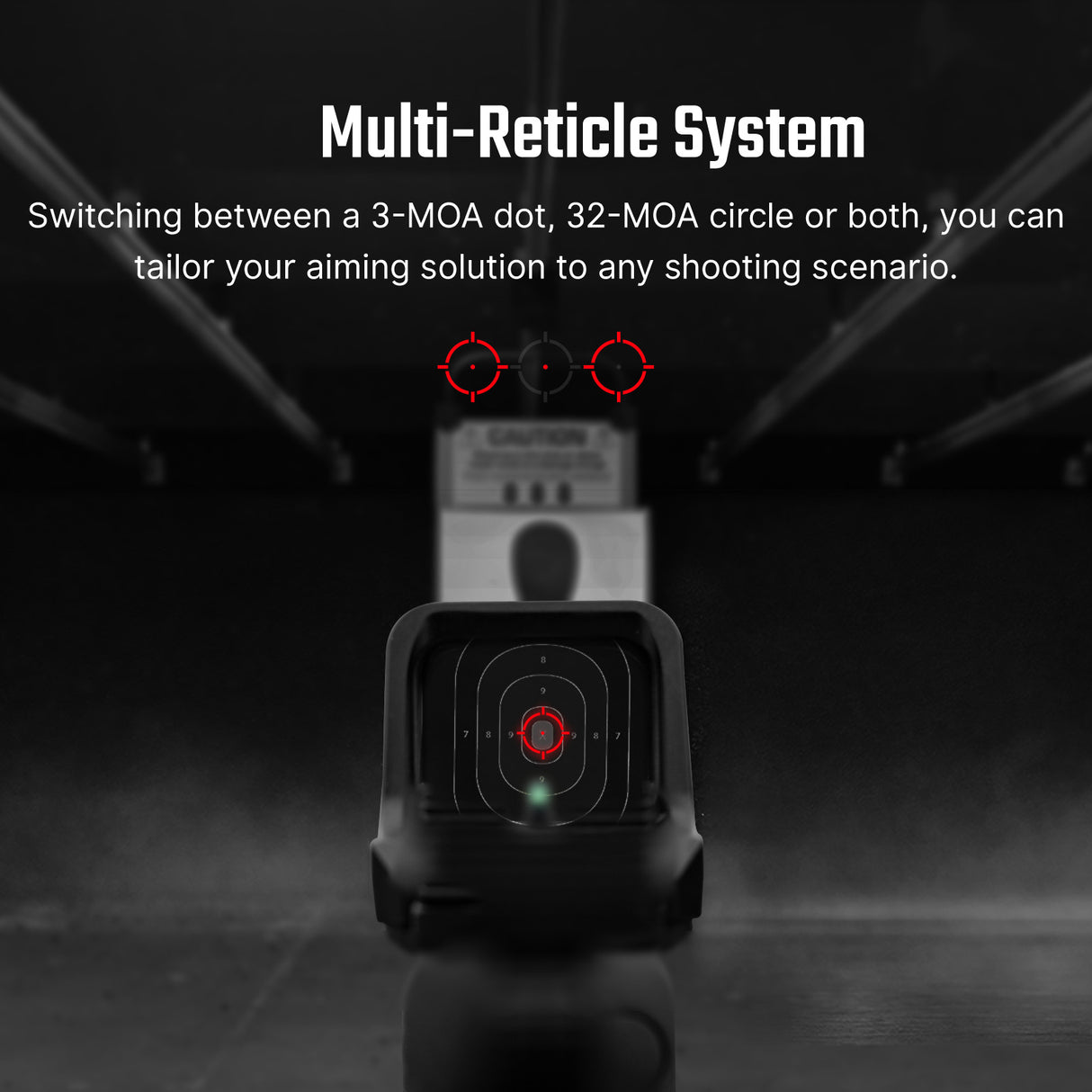 Osight C Red Dot – 3 MOA Dot and 32 MOA Circle Multi-Reticle, Side-Loading Battery, RMR Footprint