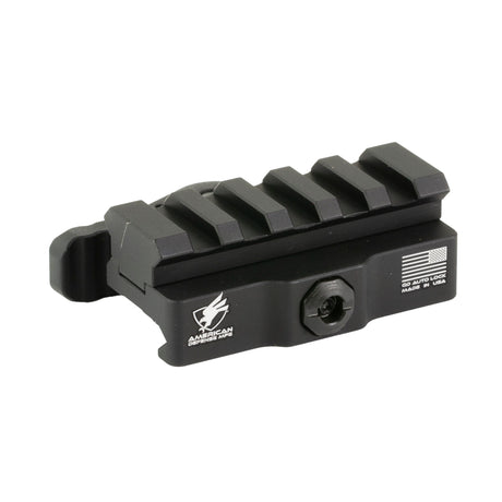 American Defense Mfg Picatinny Riser 5-Slot Quick Detach Bases in Black Anodized - 1