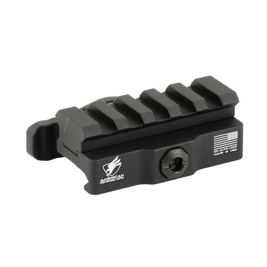 American Defense Mfg Picatinny Riser 5-Slot Quick Detach Bases in Black Anodized - 1