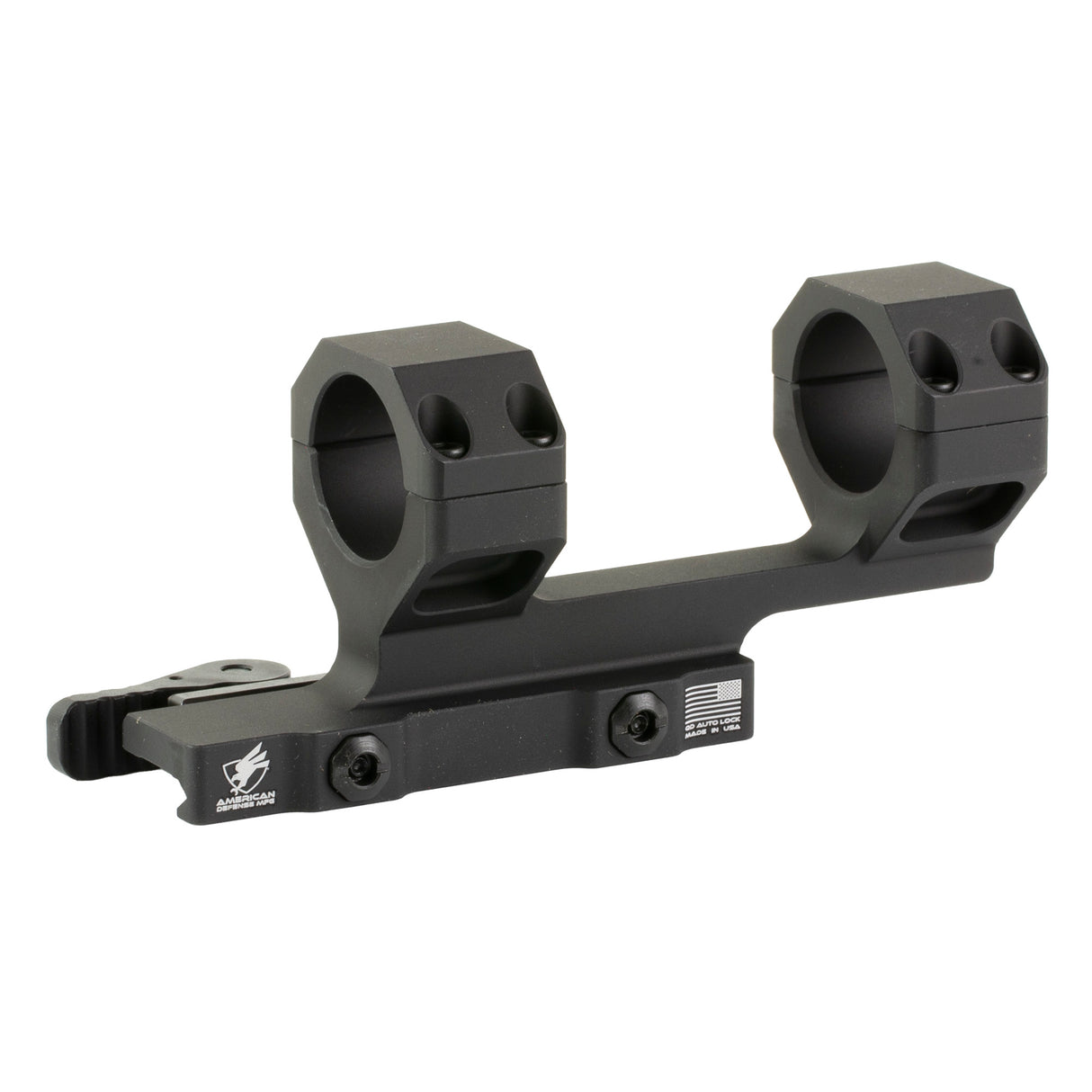 American Defense Mfg 30mm Cantilever Scope Mount Rings in Black Anodized - 1