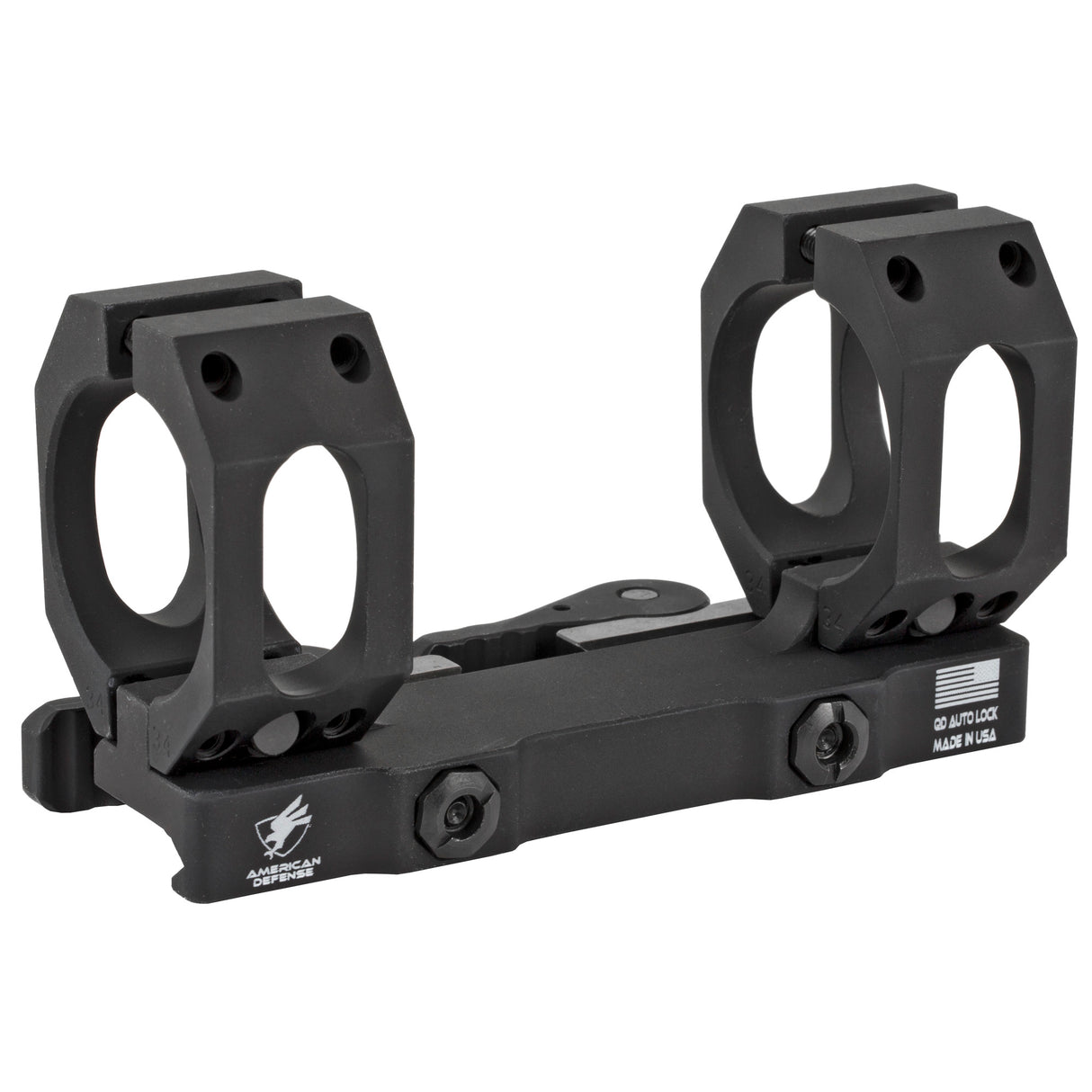 American Defense Mfg 34mm Quick Detach Scope Rings Rings in Black - 1