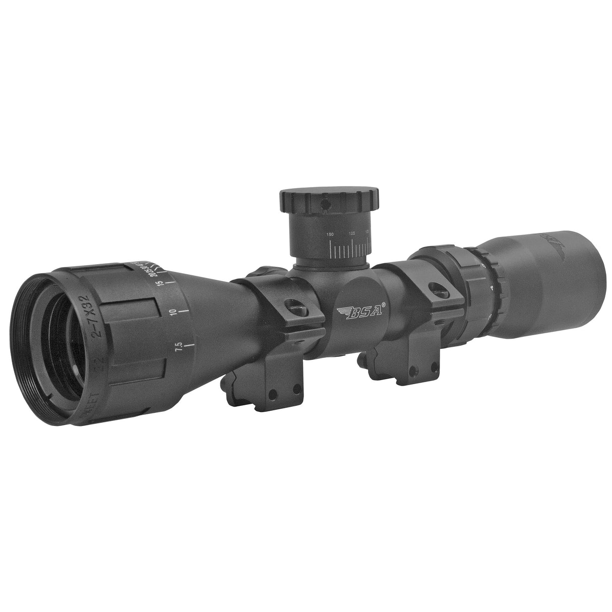 BSA Optics Sweet 22 2-7x32mm Adjustable Objective Rifle Scope for .22 caliber hunting