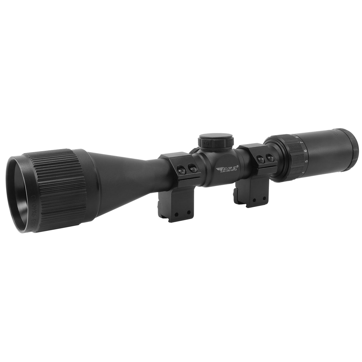 BSA Optics Outlook 3-9x40 Air Rifle Scope Mil-Dot with Rings. Waterproof, fogproof, and shockproof against reverse recoil.
