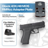 Glock 43x/48 MOS to Trijicon RMRcc Adapter Plate - CHPWS