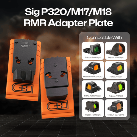 Sig P320 Filler Plate for Romeo 1 Pro Slides that don't have Rear Dovetail Sights Attached to slide - CHPWS - SGX-RSH-10-8