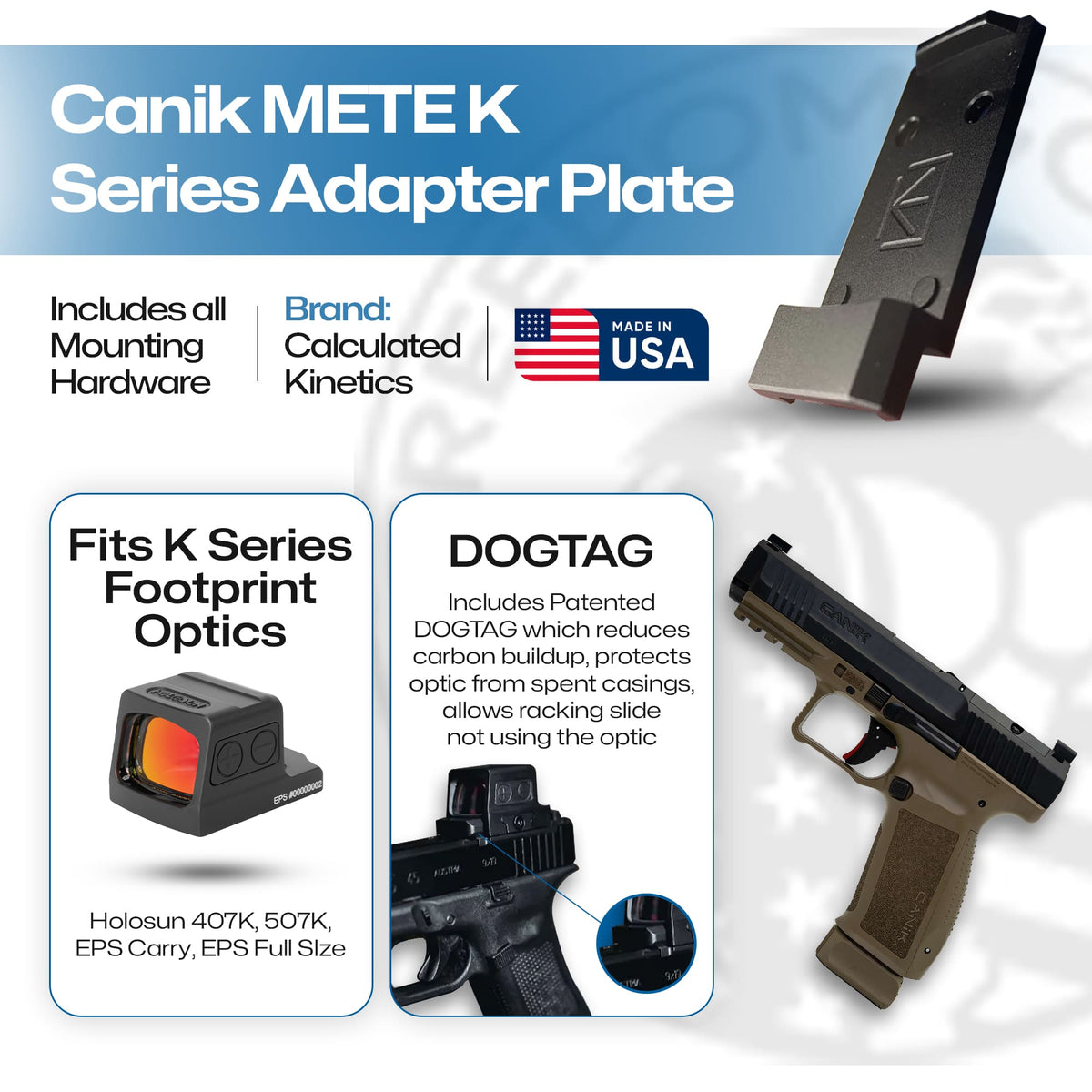 thumbnail image 2 of DPP Titanium Adapter Plate For Canik Mete/TTI - Holosun 407/507C & Trijicon RMR/SRO Optics 2 of 4