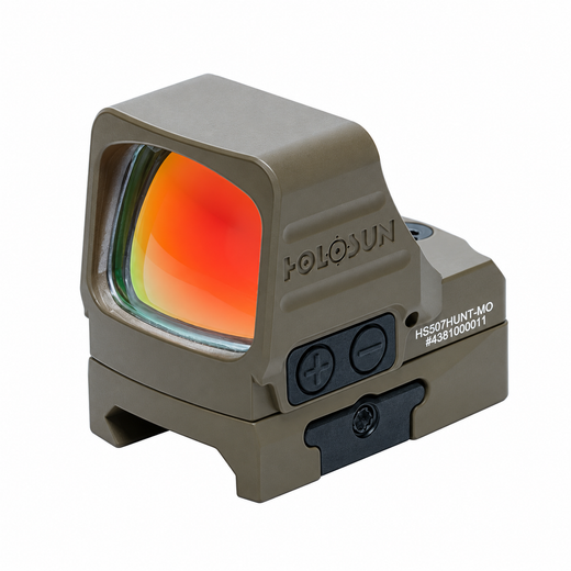 Holosun 507 HUNT Military Olive, Huge Hunting Window, RMR Footprint, M.R.S. Reticle 32 MOA Circle & 2 MOA Dot, Picatinny Adapter Included - HS507-HUNT-MO