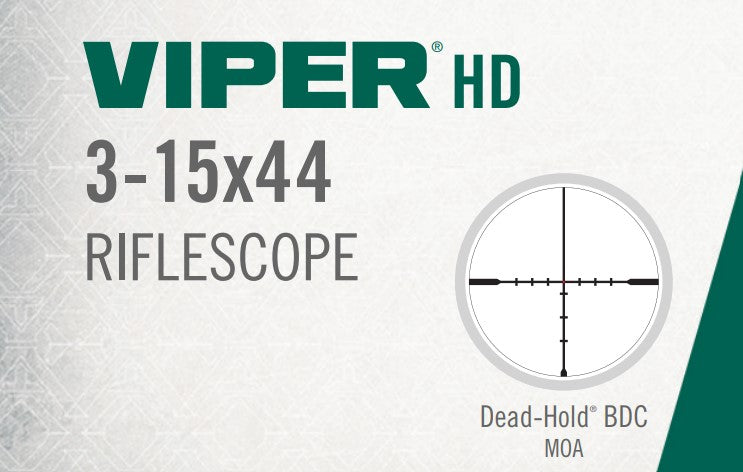 Vortex Viper HD 3-15x44 SFP Dead-Hold BDC MOA, VMR-3 MOA, VMR-3 MRAD