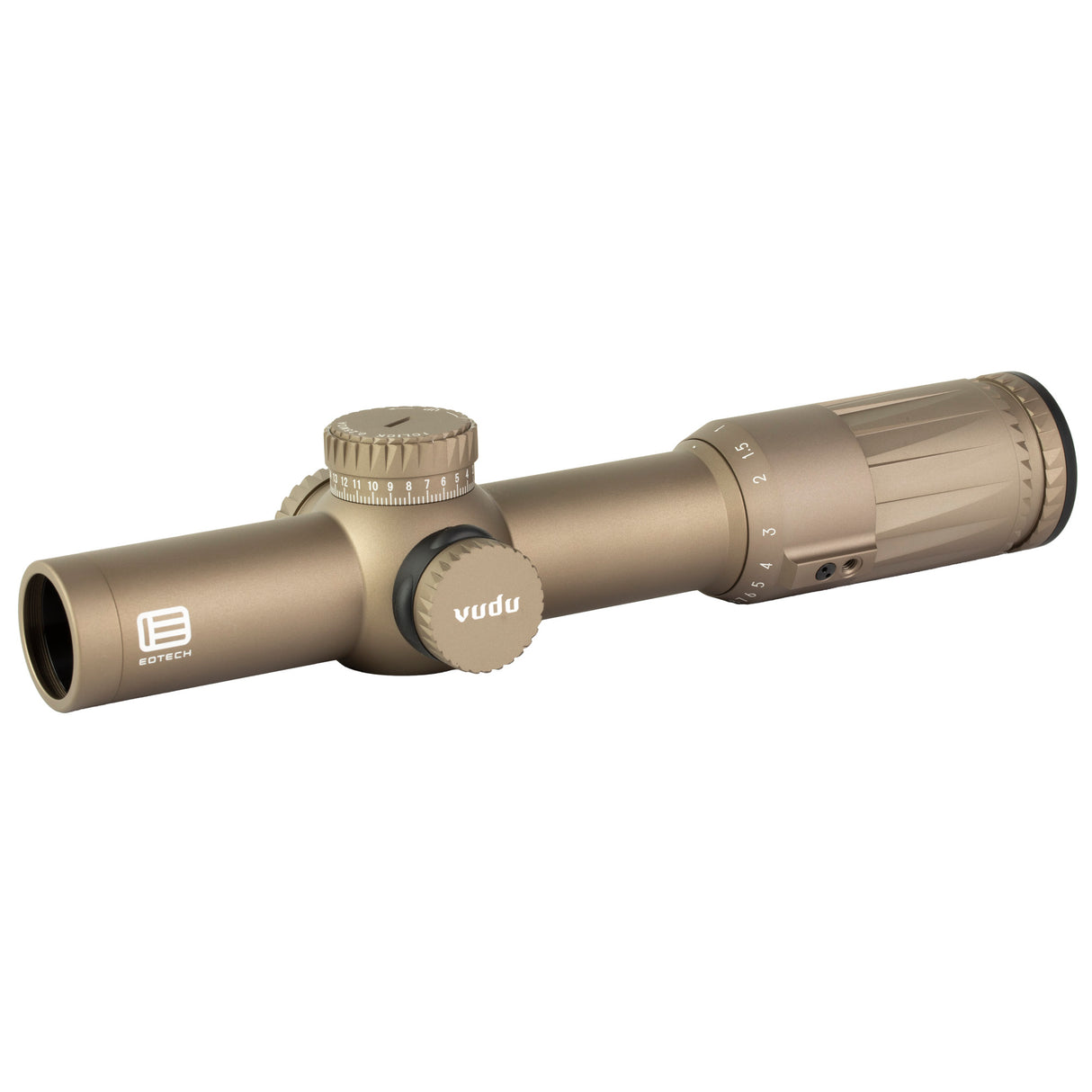EOTech Vudu 1-10x28mm FFP Tan Riflescope with Illuminated SR4 MOA Reticle and 34mm tube for close to long-range shooting