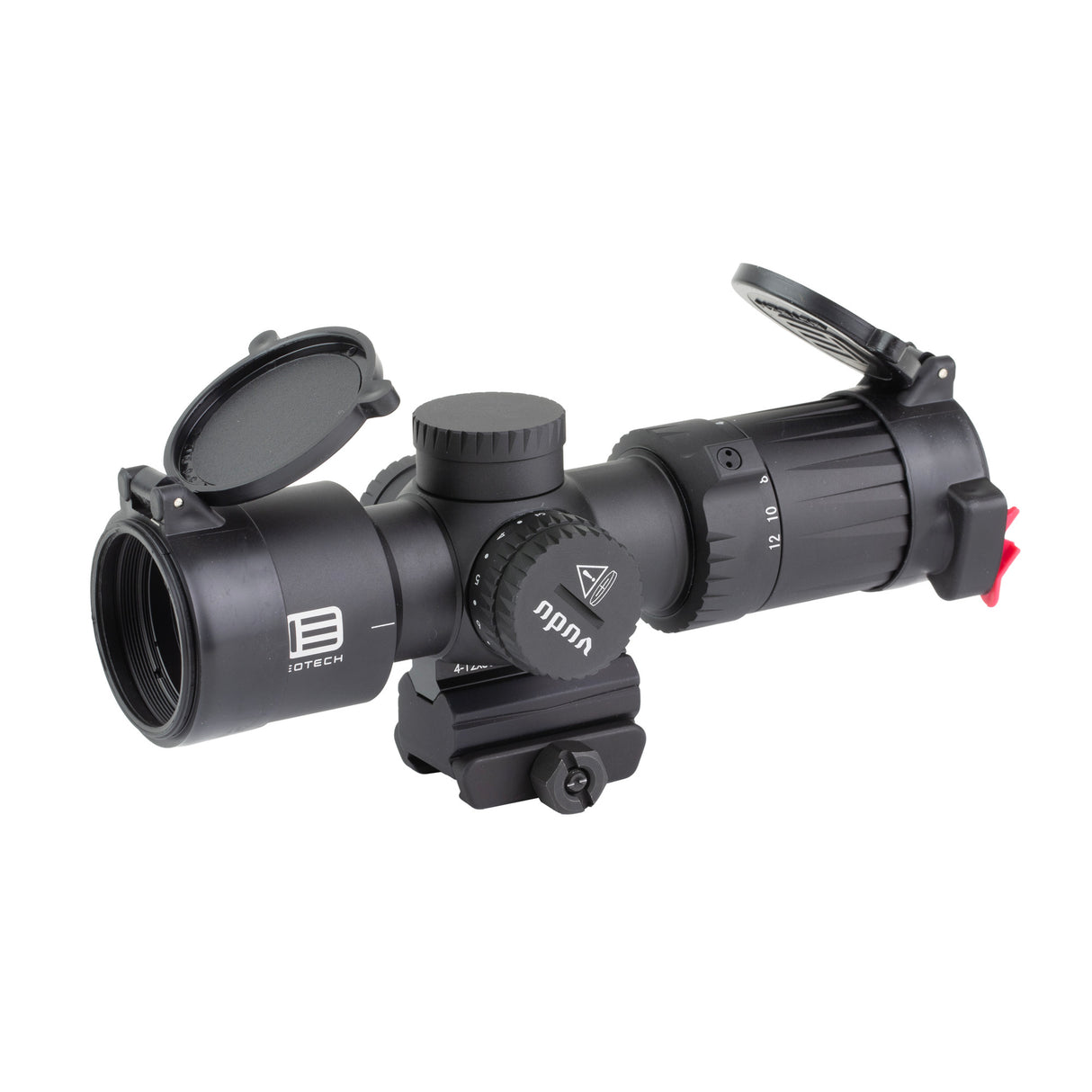 EOTech Vudu 4-12x36 FFP Ultra-Short Precision Rifle Scope in Matte Black with MD5 Illuminated MRAD Reticle.