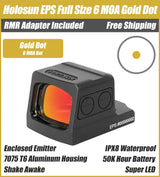 Holosun EPS Full Size 6 MOA Gold Dot, Closed Emitter Sight, K Series Footprint (Modified RMSc), RMR Adapter Plate Included - EPS-GD-6