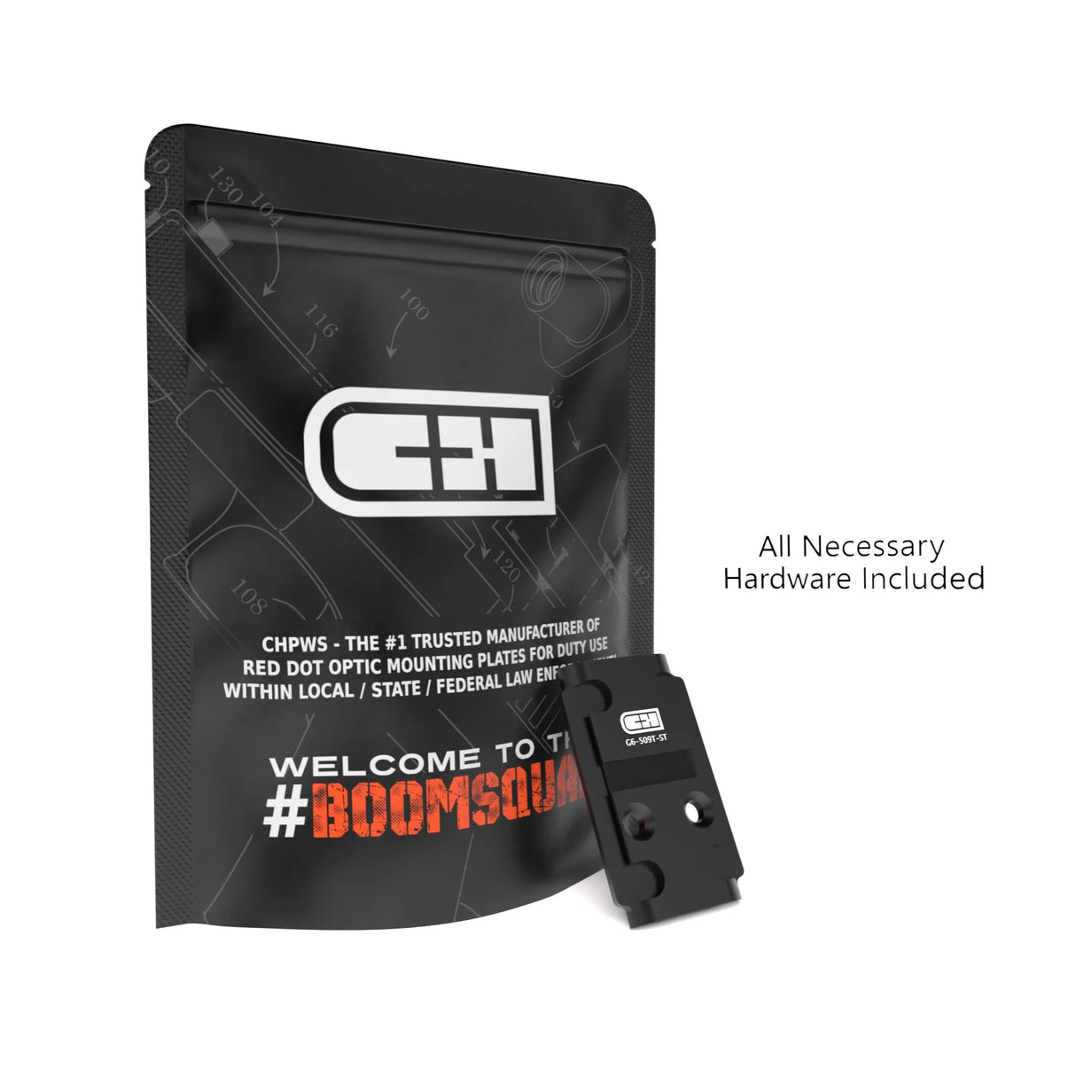 Glock Gen6 MOS Full Size/Compact (Not 43x/48) to 509T Steel Adapter Plate - CHPWS - G6-509T-ST