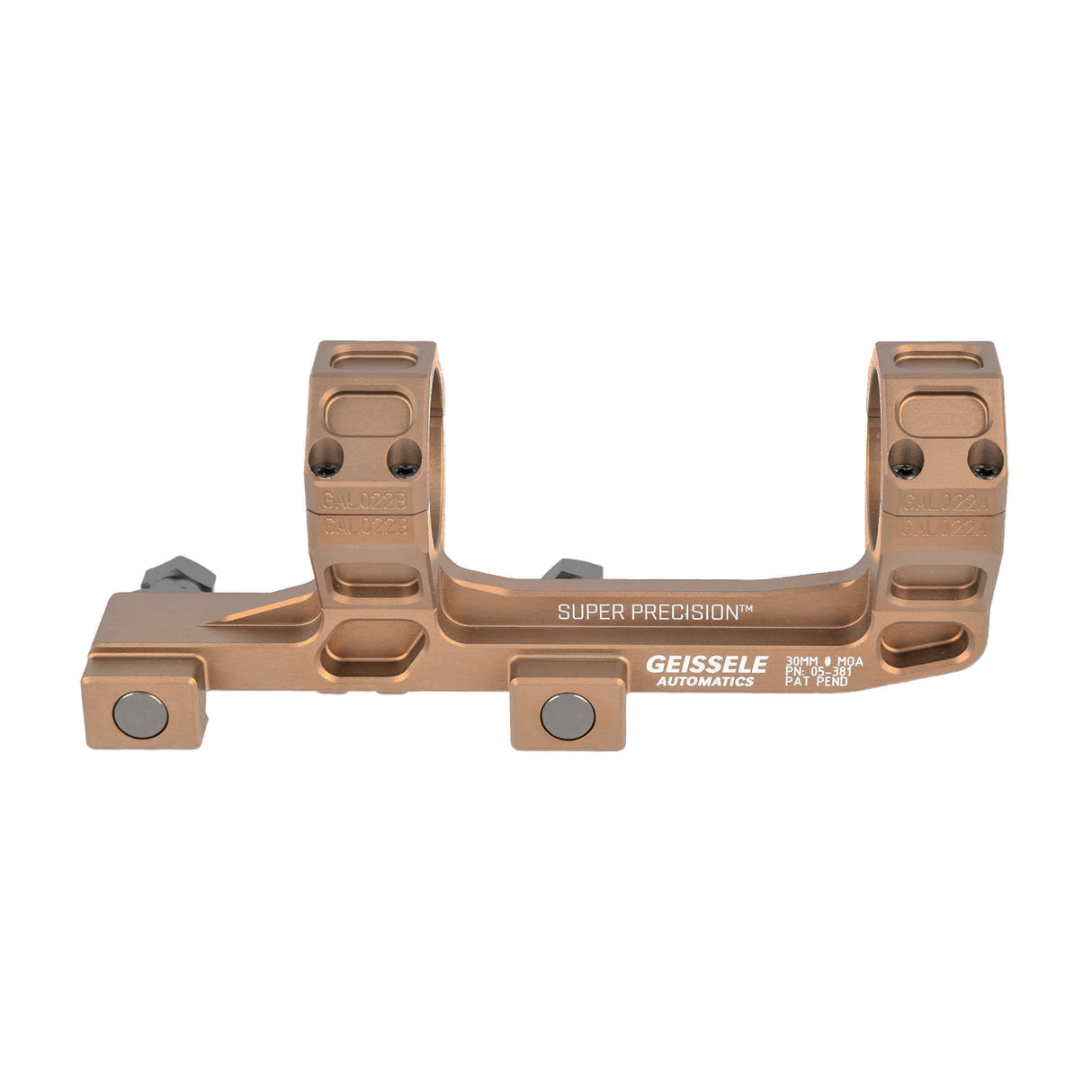 Geissele Automatics Super Precision 30mm Scope Rings Rings in Desert Tan Anodized - 1
