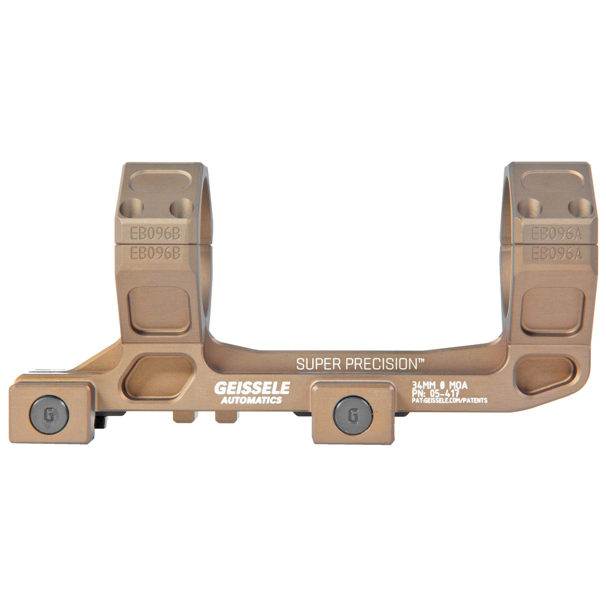 Geissele Automatics Super Precision 34mm Scope Rings Rings in Desert Tan Anodized - 1