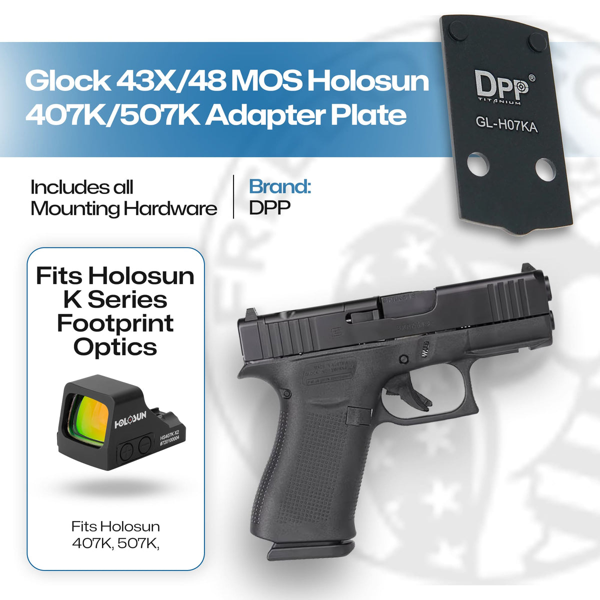 Glock 43x48 Mos To Holosun 407k 507k Adapter Plate Aluminum Dpp