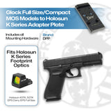 Glock MOS Fullsize & Compact to K Series Adapter Plate - 407K, 507K, EPS, EPS Carry - Titanium (Does Not Fit 43X/48 MOS) - DPP