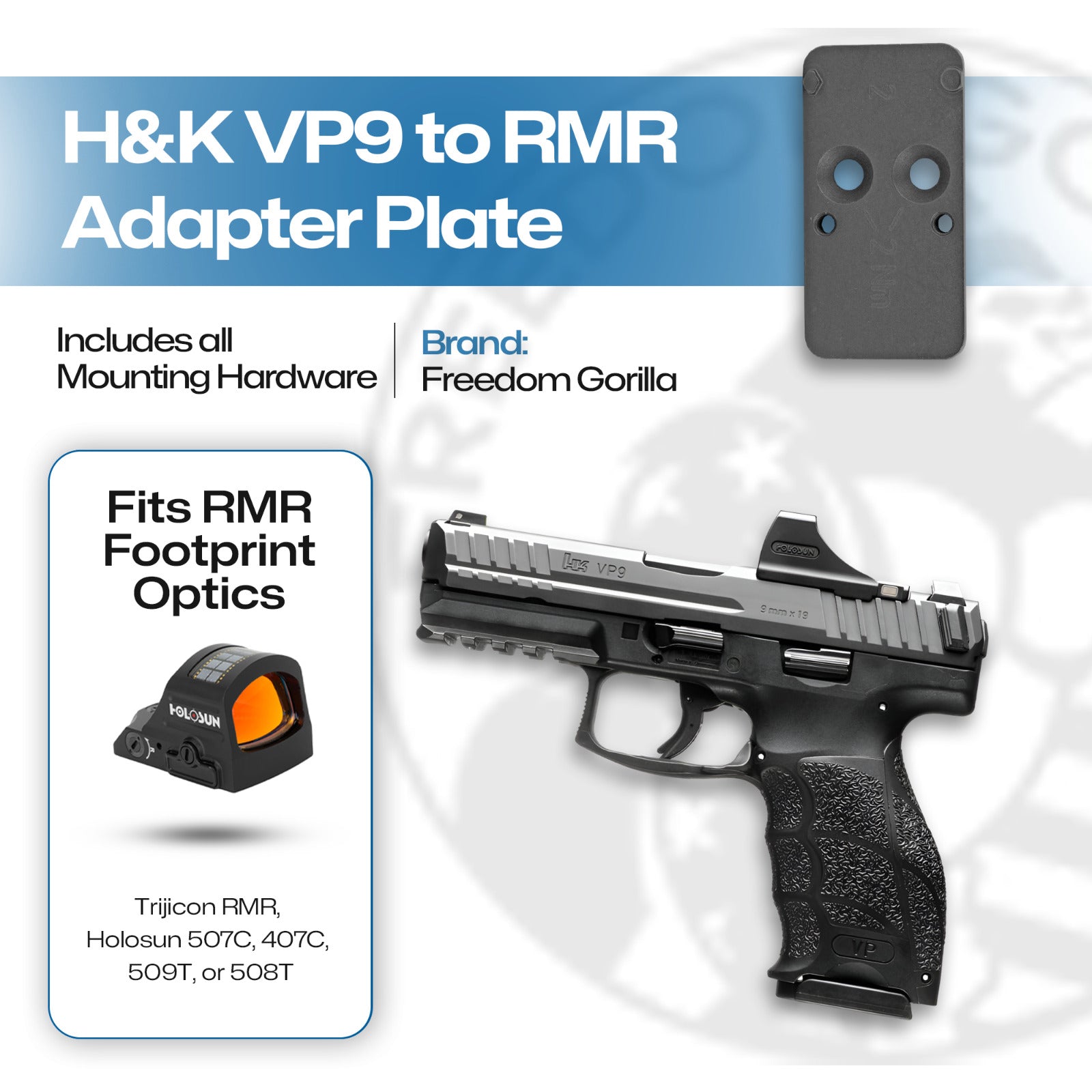 HK VP9 RMR Optic Plate - Steel - 50254262 - For Optics Ready Models Only