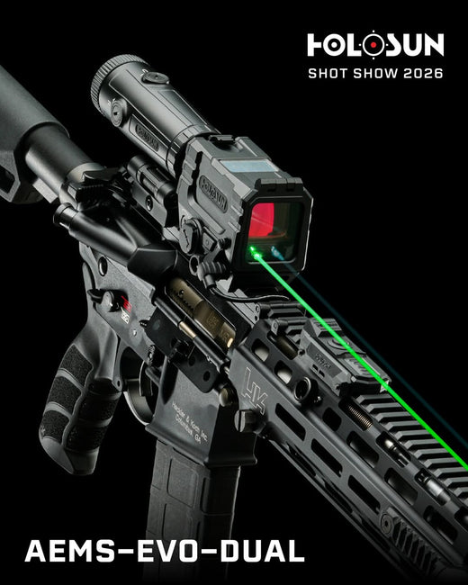 Holosun AEMS EVO Dual Red Dot with Green & IR Laser, MRS Reticle, Solar Failsafe, Shake Awake, NV Compatible – AEMS-EVO-DUAL