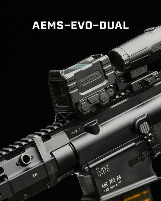 Holosun AEMS EVO Dual Red Dot with Green & IR Laser, MRS Reticle, Solar Failsafe, Shake Awake, NV Compatible – AEMS-EVO-DUAL