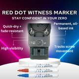 Red Dot Witness Marker – Fine Tip Paint Pen (White, Red, Blue) – For Optic Mounting & Zero Retention Checks