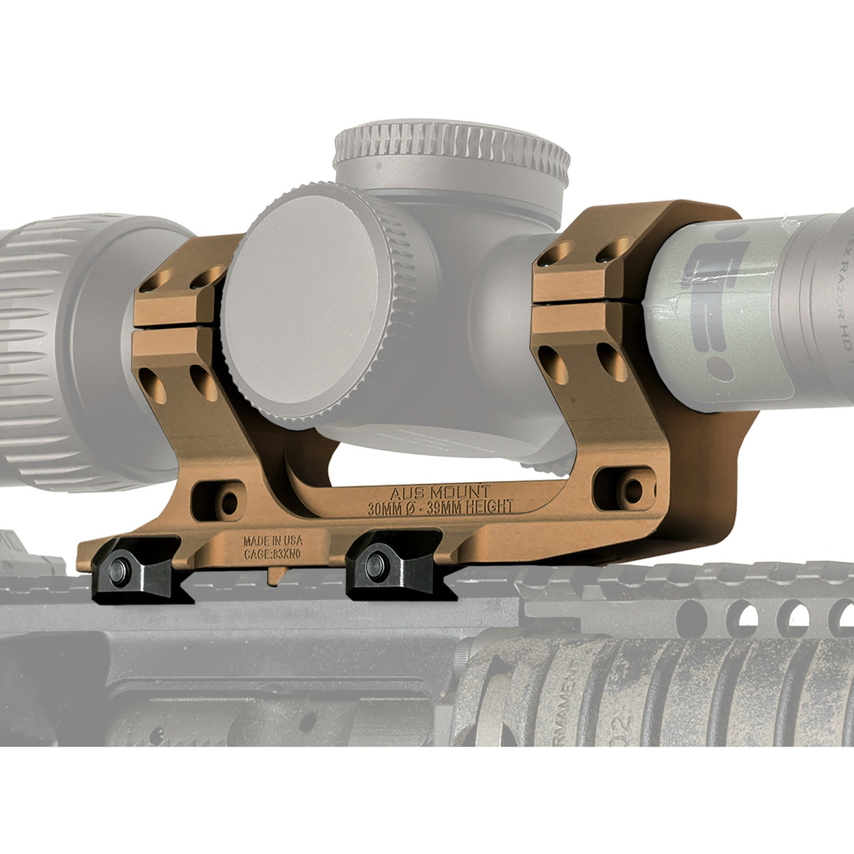 Reptilia AUS 30mm Scope Rings Rings in Flat Dark Earth Anodized - 1