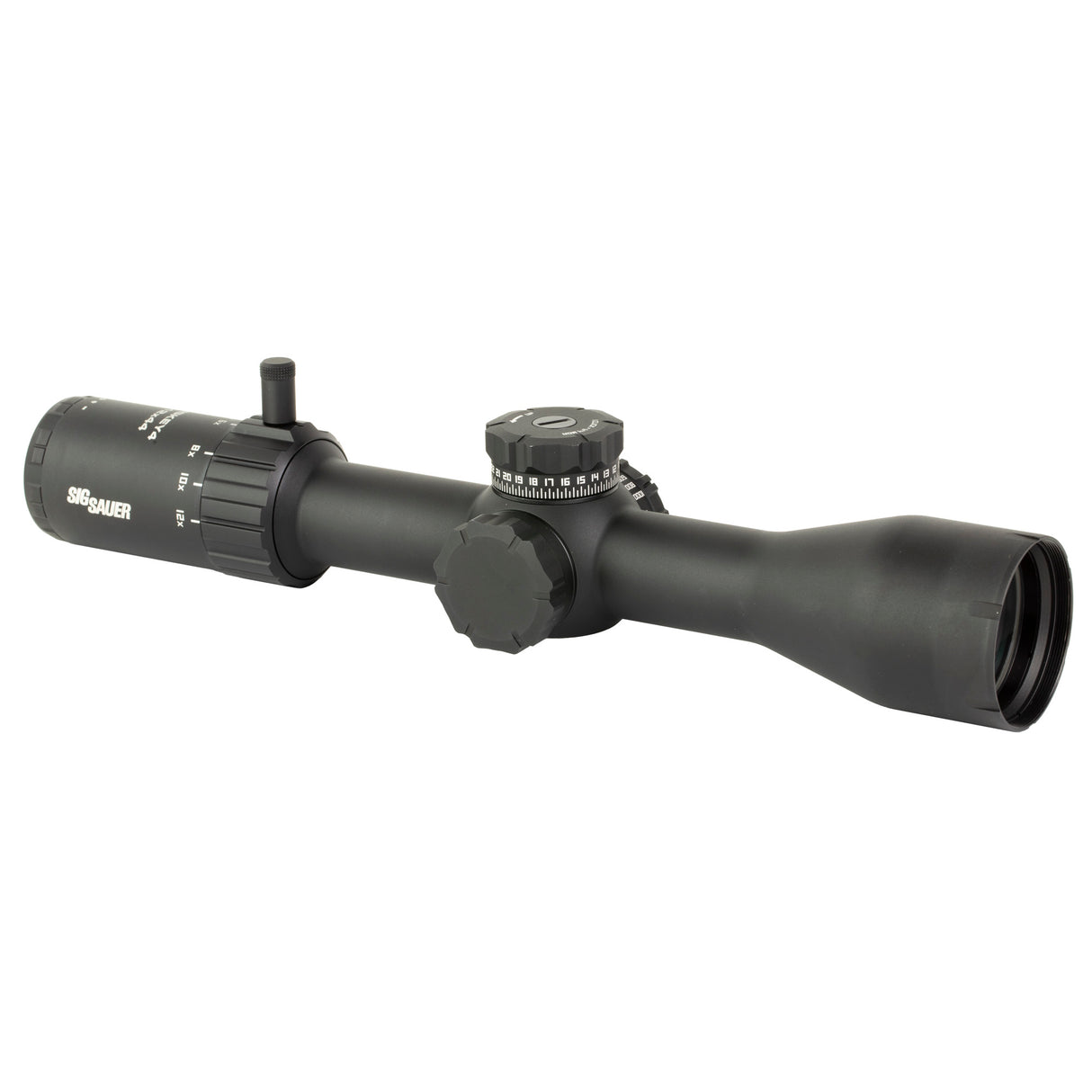Sig Sauer Whiskey4 3-12x44mm SFP Rifle Scope - Exposed Zero Stop BDC-1 Reticle - Black (SOW43001) - 2
