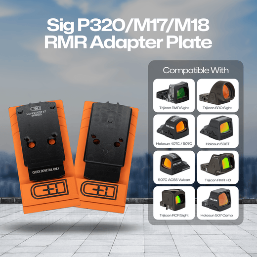 Sig P320 to RMR Adapter Plate for Romeo 1 Pro Slides that don't have Rear Dovetails attached to the slide - CHPWS - SGX-RSH-GDT-ST