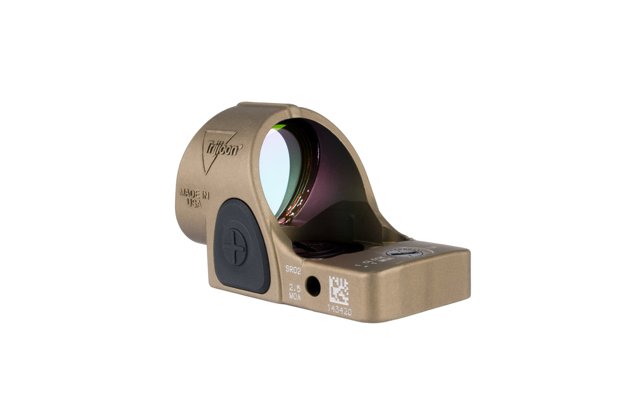 Trijicon SRO Red Dot Sight Coyote Brown - Round Window - Available in 1, 2.5, and 5 MOA Versions - 7075 T6 Aluminum - RMR Footprint