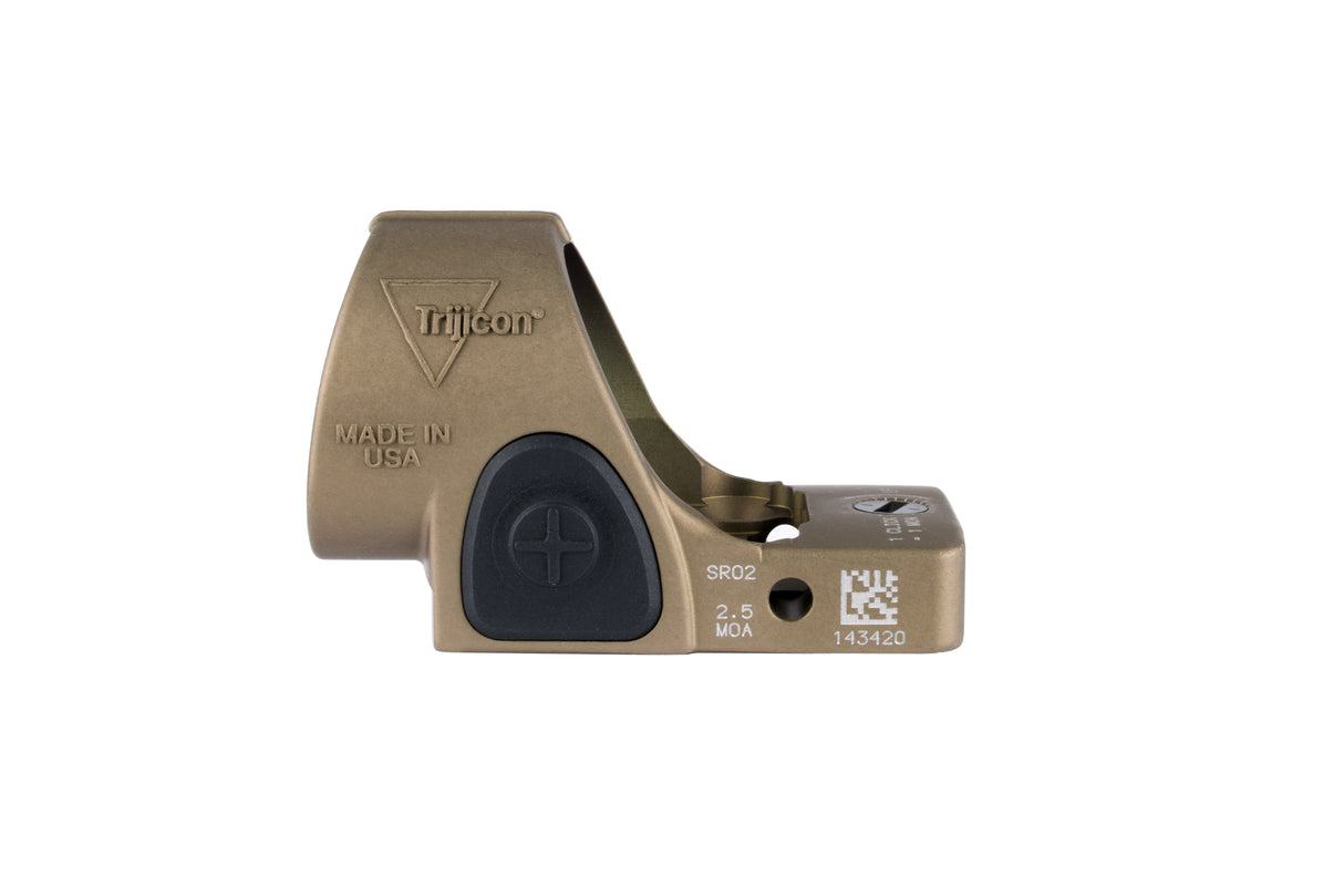 Trijicon SRO Red Dot Sight Coyote Brown - Round Window - Available in 1, 2.5, and 5 MOA Versions - 7075 T6 Aluminum - RMR Footprint