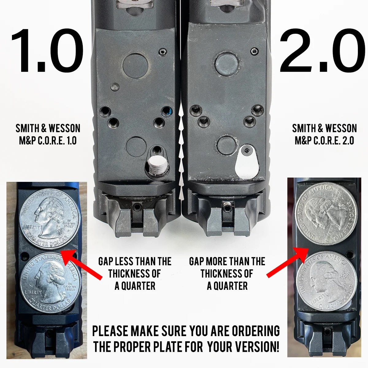 S&W M1.0 C.O.R.E. to Trijicon RMR / SRO / Holosun 407C / 507C / 507Comp / 508T / C&H EDC-XL / COMP - CHPWS - SWMP-RSH-925