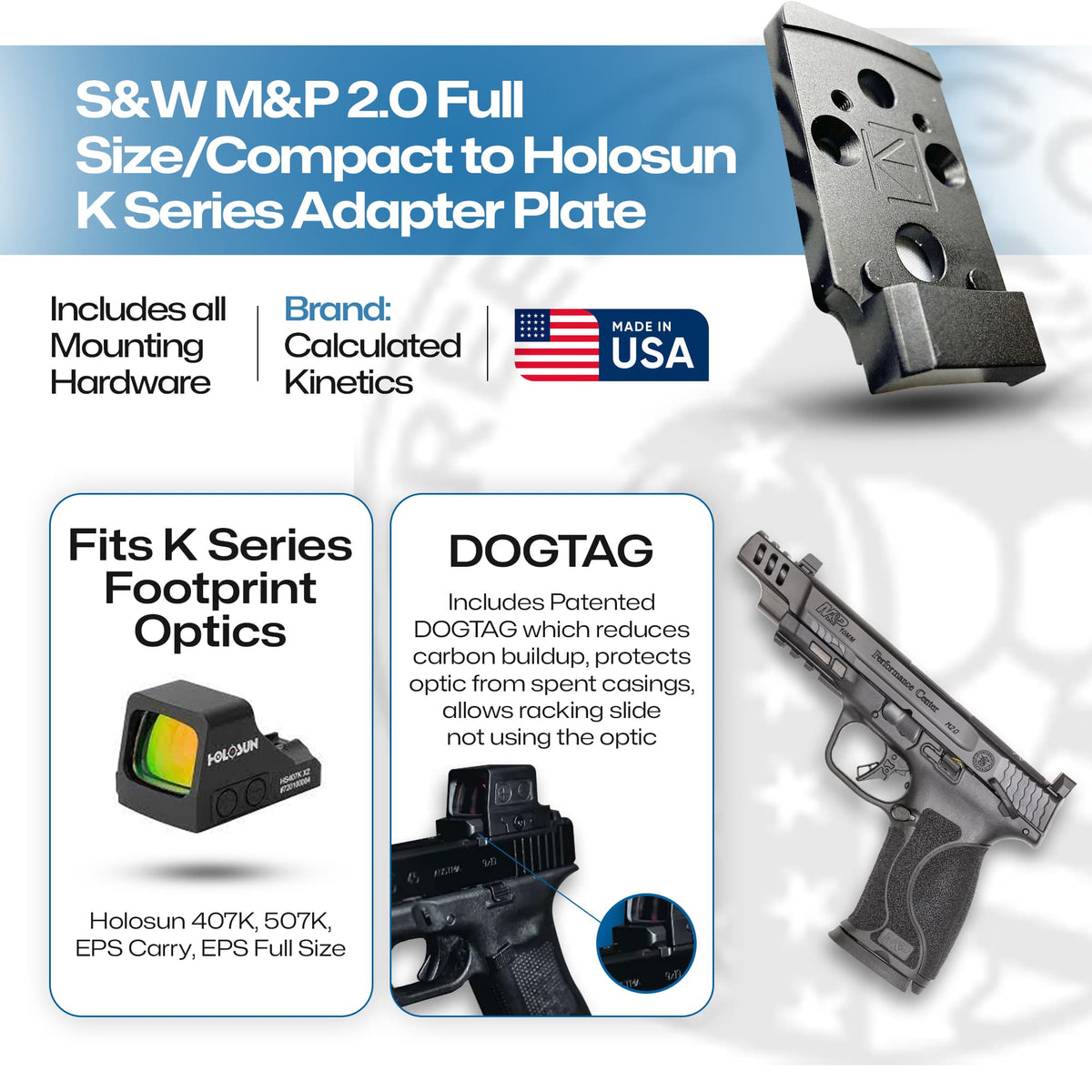 Multiple Scope Plates S&W M&P 2.0 Full Size & Compact Adapter Plates - For Optics Ready Mode ...