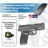 Springfield Armory Hellcat OSP/RDP/PRO Holosun 407K/507K/EPS Carry Adapter Plate - Aluminum - Calculated Kinetics