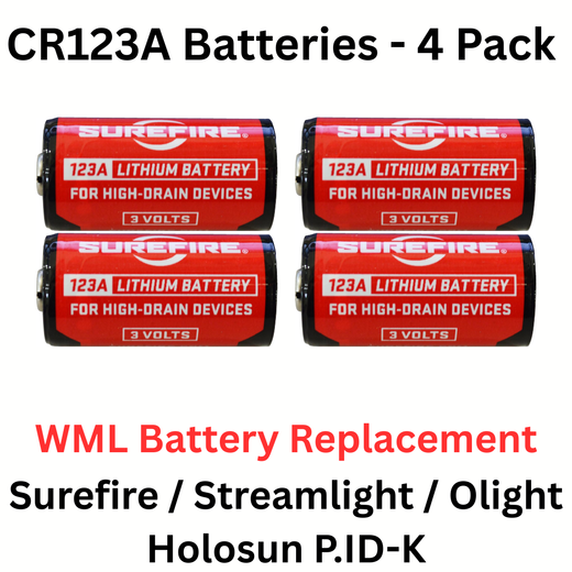 CR123A 3V High-Performance Lithium Battery - For WMLs & Flashlights