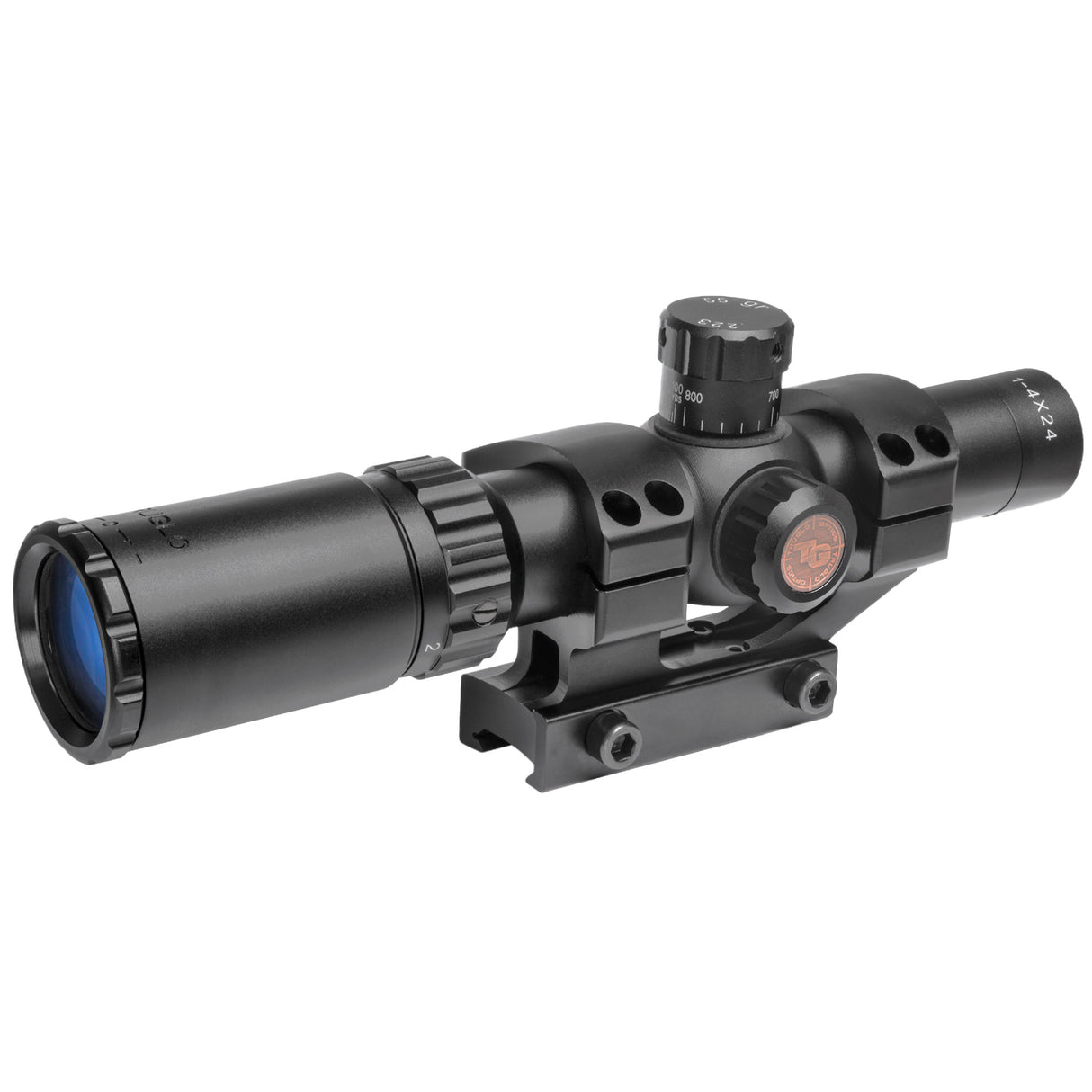 Truglo Tru-Brite 30 1-4x24mm Tactical Rifle Scope with Duplex Mil-Dot Reticle and 30mm Tube
