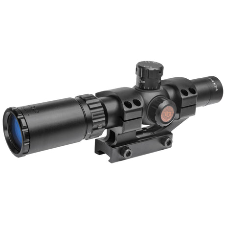 Truglo Tru-Brite 30 1-4x24mm Tactical Rifle Scope with Duplex Mil-Dot Reticle and 30mm Tube