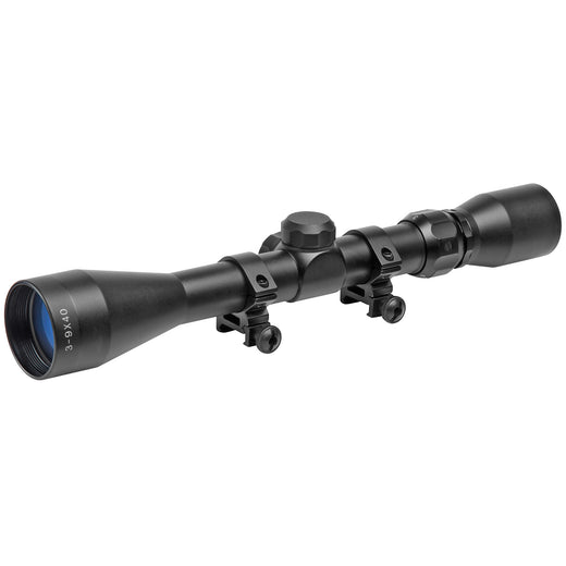 TRUGLO TRUSHOT 3-9x40mm 1-inch Duplex Reticle Riflescope with Rings - TG853940B - 1
