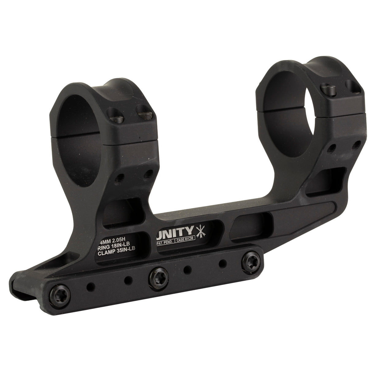Unity Tactical FAST 34mm Scope Rings Rings in Black Anodized - 1