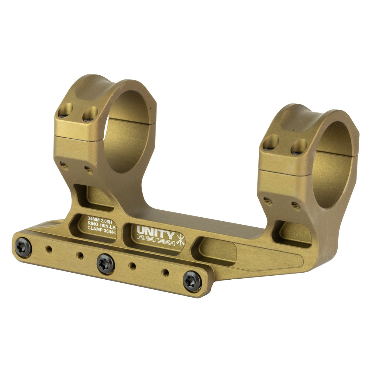 Unity Tactical FAST 34mm Scope Rings Rings in Flat Dark Earth Anodized - 2