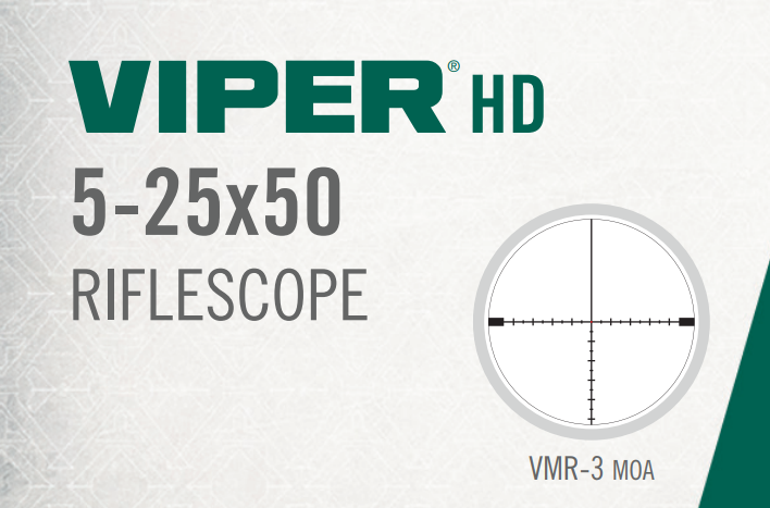 Vortex Viper HD 5-25x50 FFP VMR-4 MOA, VMR-4 MRAD, VMR-3 MOA, VMR-3 MRAD