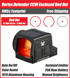 Vortex Closed Emitter Pistol Optics - Red & Green Dot Sights
