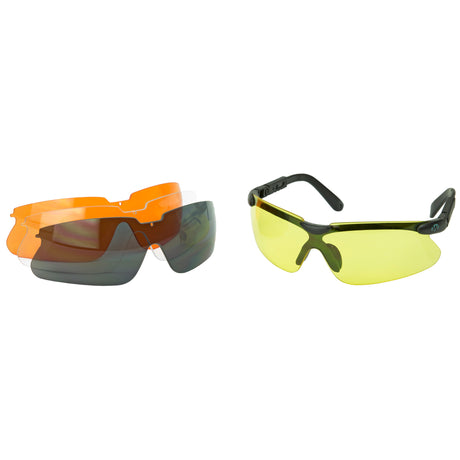 Walker's Sport Shooting Glasses with 4-Lens Kit, Amber, Clear, Smoke & Yellow | Polycarbonate Eye Protection - 1 - 1