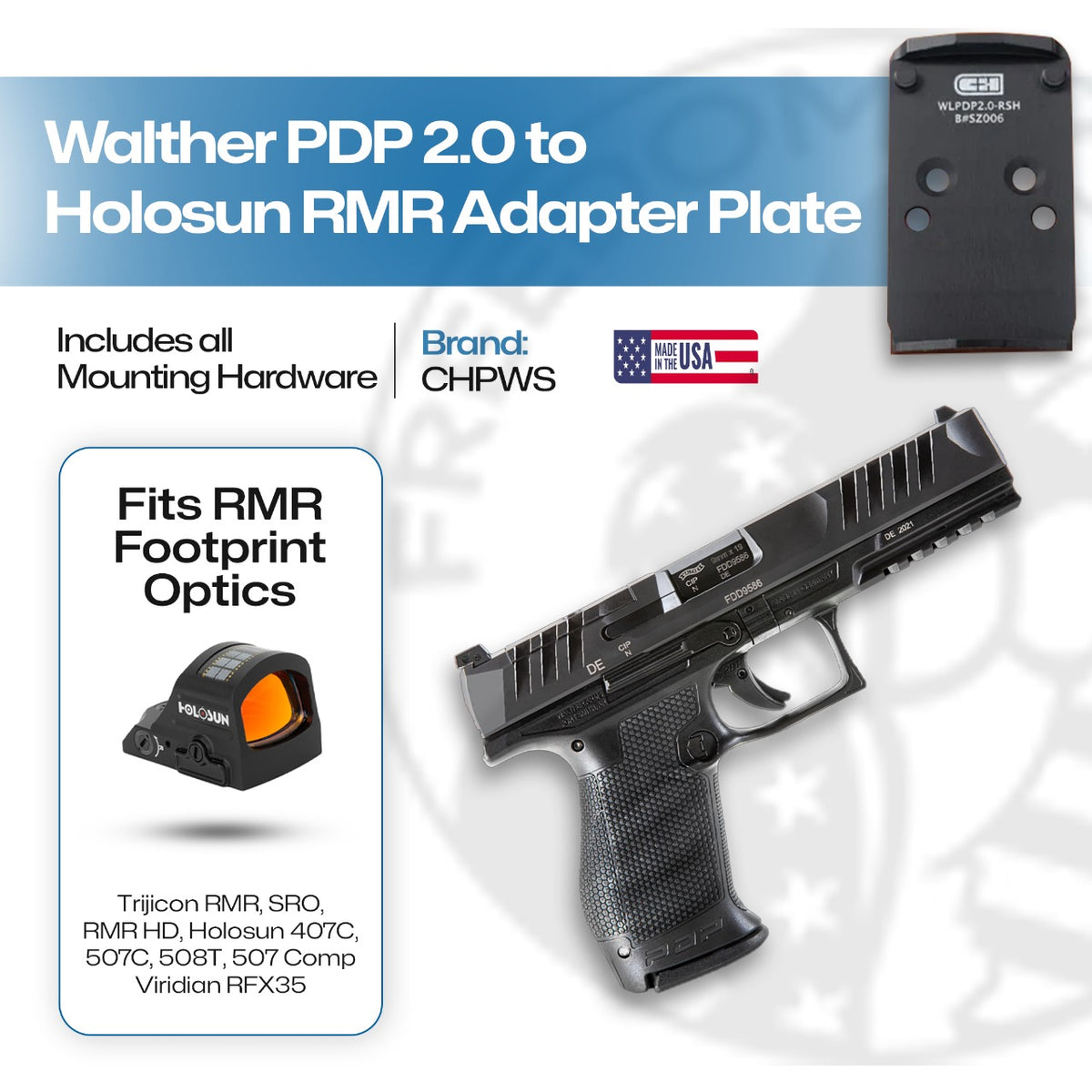 Walther DEFENSE PDP 2.0 to Trijicon RMR / SRO / Holosun 407C / 507C ...